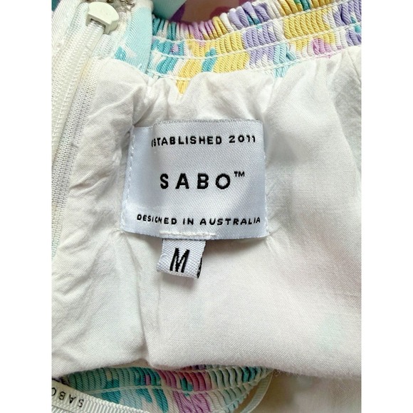 SABO Women's Pastel Floral Backless Cut-Out Mini Dress Size Medium - Picture 9 of 11